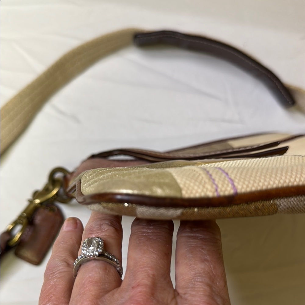 Coach Gold and Cream Crossbody Bag with Patchwork Design - has hangtag - Picture 3 of 16